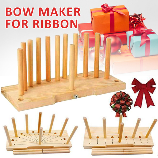Newest Bow Maker for Ribbon Wreaths Double Sided Wooden Bowmaker